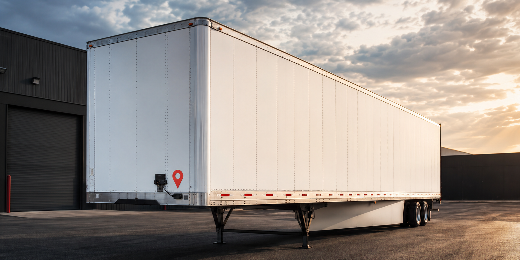 Commercial trailer equipped with GPS tracking